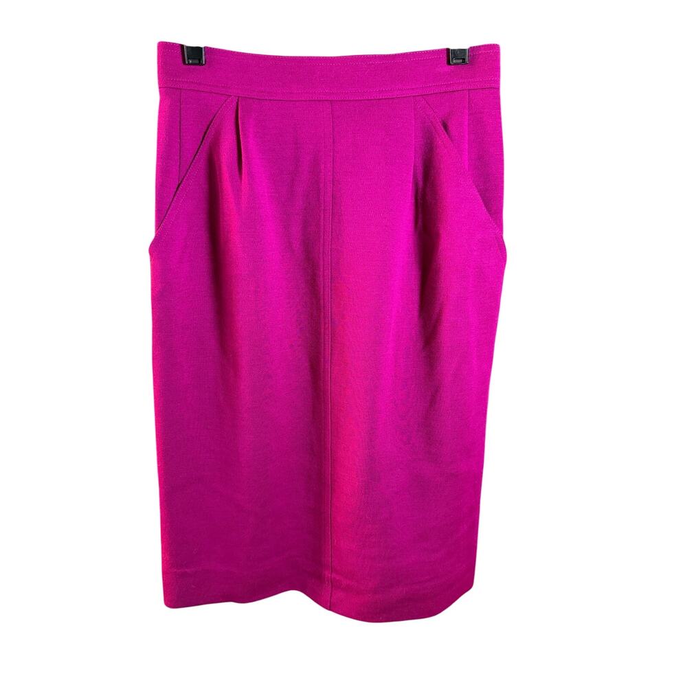 0255 Vintage Nina Ricci Actualite Magenta Pencil Skirt Size 11 US 6/8